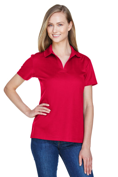 Devon & Jones DG20W Womens CrownLux Performance Moisture Wicking Short Sleeve Polo Shirt Red Model Front