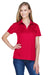 Devon & Jones DG20W Womens CrownLux Performance Moisture Wicking Short Sleeve Polo Shirt Red Model Front