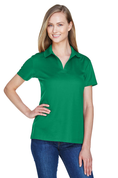 Devon & Jones DG20W Womens CrownLux Performance Moisture Wicking Short Sleeve Polo Shirt Kelly Green Model Front