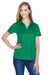 Devon & Jones DG20W Womens CrownLux Performance Moisture Wicking Short Sleeve Polo Shirt Kelly Green Model Front