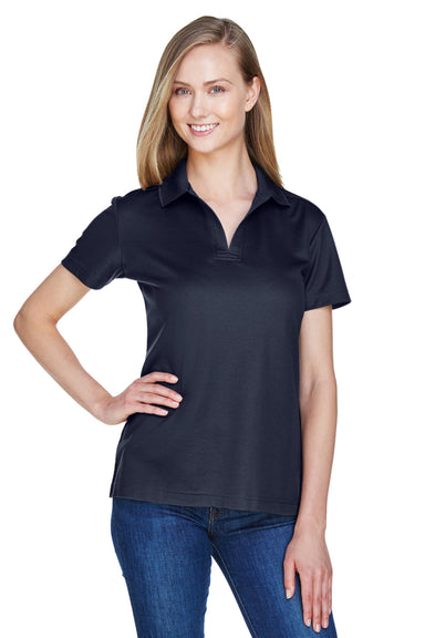 Devon & Jones DG20W Womens CrownLux Performance Moisture Wicking Short Sleeve Polo Shirt Navy Blue Model Front