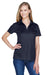 Devon & Jones DG20W Womens CrownLux Performance Moisture Wicking Short Sleeve Polo Shirt Navy Blue Model Front