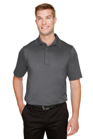 Devon & Jones DG21 Mens CrownLux Range Flex Performance Moisture Wicking Short Sleeve Polo Shirt Graphite Grey Model Front