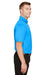 Devon & Jones DG21 Mens CrownLux Range Flex Performance Moisture Wicking Short Sleeve Polo Shirt Ocean Blue Model Side