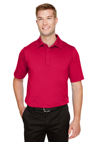 Devon & Jones DG21 Mens CrownLux Range Flex Performance Moisture Wicking Short Sleeve Polo Shirt Red Model Front