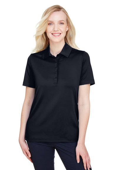 Devon & Jones DG21W Womens CrownLux Range Flex Performance Moisture Wicking Short Sleeve Polo Shirt Black Model Front