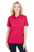 Devon & Jones DG21W Womens CrownLux Range Flex Performance Moisture Wicking Short Sleeve Polo Shirt Red Model Front