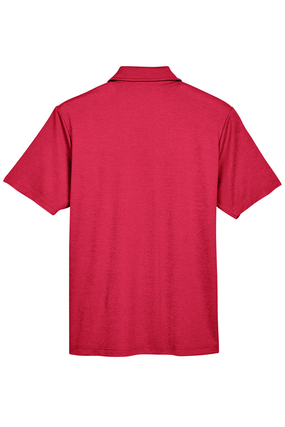 Devon & Jones DG22 Mens CrownLux Address Melange Performance Moisture Wicking Short Sleeve Polo Shirt Heather Red Flat Back