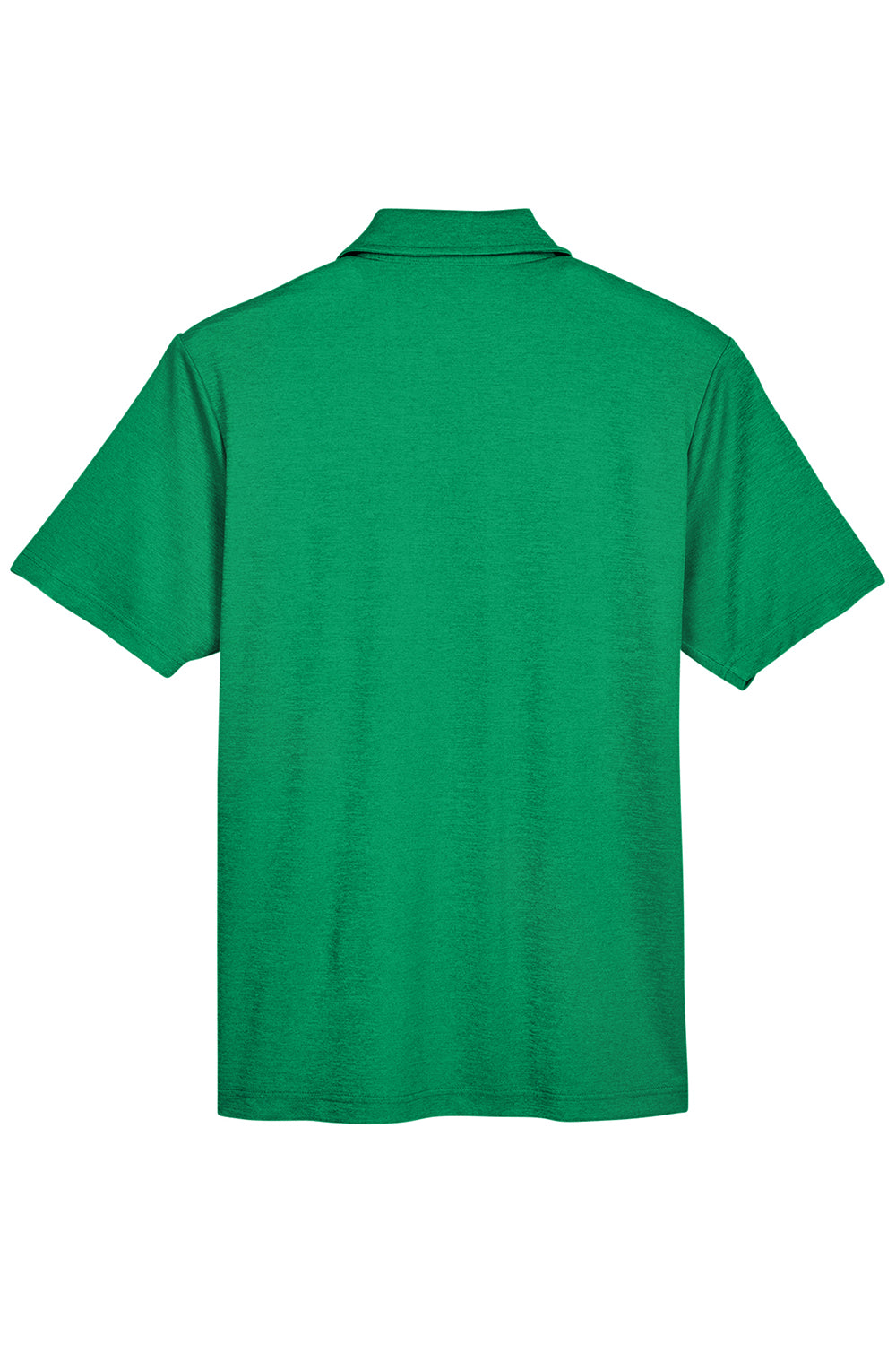 Devon & Jones DG22 Mens CrownLux Address Melange Performance Moisture Wicking Short Sleeve Polo Shirt Heather Kelly Green Flat Back