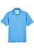 Devon & Jones DG22 Mens CrownLux Address Melange Performance Moisture Wicking Short Sleeve Polo Shirt Heather Ocean Blue Flat Front