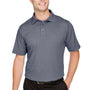 Devon & Jones Mens CrownLux Address Melange Performance Moisture Wicking Short Sleeve Polo Shirt - Heather Navy Blue