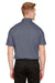 Devon & Jones DG22 Mens CrownLux Address Melange Performance Moisture Wicking Short Sleeve Polo Shirt Heather Navy Blue Model Back