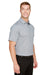 Devon & Jones DG22 Mens CrownLux Address Melange Performance Moisture Wicking Short Sleeve Polo Shirt Heather Grey Model 3q