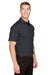 Devon & Jones DG22 Mens CrownLux Address Melange Performance Moisture Wicking Short Sleeve Polo Shirt Heather Black Model 3q