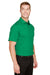 Devon & Jones DG22 Mens CrownLux Address Melange Performance Moisture Wicking Short Sleeve Polo Shirt Heather Kelly Green Model 3q