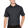 Devon & Jones Mens CrownLux Address Melange Performance Moisture Wicking Short Sleeve Polo Shirt - Heather Black