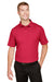 Devon & Jones DG22 Mens CrownLux Address Melange Performance Moisture Wicking Short Sleeve Polo Shirt Heather Red Model Front