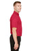 Devon & Jones DG22 Mens CrownLux Address Melange Performance Moisture Wicking Short Sleeve Polo Shirt Heather Red Model Side