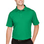 Devon & Jones Mens CrownLux Address Melange Performance Moisture Wicking Short Sleeve Polo Shirt - Heather Kelly Green