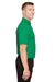 Devon & Jones DG22 Mens CrownLux Address Melange Performance Moisture Wicking Short Sleeve Polo Shirt Heather Kelly Green Model Side