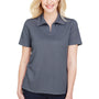 Devon & Jones Womens CrownLux Address Melange Performance Moisture Wicking Short Sleeve Polo Shirt - Heather Navy Blue