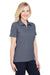 Devon & Jones DG22W Womens CrownLux Address Melange Performance Moisture Wicking Short Sleeve Polo Shirt Heather Navy Blue Model 3q