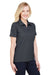 Devon & Jones DG22W Womens CrownLux Address Melange Performance Moisture Wicking Short Sleeve Polo Shirt Heather Black Model 3q