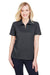 Devon & Jones DG22W Womens CrownLux Address Melange Performance Moisture Wicking Short Sleeve Polo Shirt Heather Black Model Front