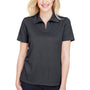 Devon & Jones Womens CrownLux Address Melange Performance Moisture Wicking Short Sleeve Polo Shirt - Heather Black