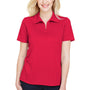 Devon & Jones Womens CrownLux Address Melange Performance Moisture Wicking Short Sleeve Polo Shirt - Heather Red