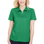 Devon & Jones Womens CrownLux Address Melange Performance Moisture Wicking Short Sleeve Polo Shirt - Heather Kelly Green