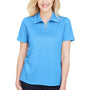 Devon & Jones Womens CrownLux Address Melange Performance Moisture Wicking Short Sleeve Polo Shirt - Heather Ocean Blue