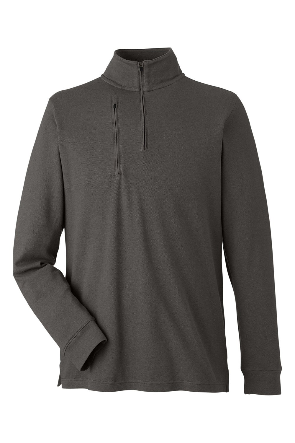 Devon & Jones DG400 Mens New Classics Performance Moisture Wicking 1/4 Zip Sweatshirt Graphite Grey Flat Front