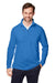 Devon & Jones DG400 Mens New Classics Performance Moisture Wicking 1/4 Zip Sweatshirt French Blue Model Front