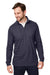 Devon & Jones DG400 Mens New Classics Performance Moisture Wicking 1/4 Zip Sweatshirt Navy Blue Model Front