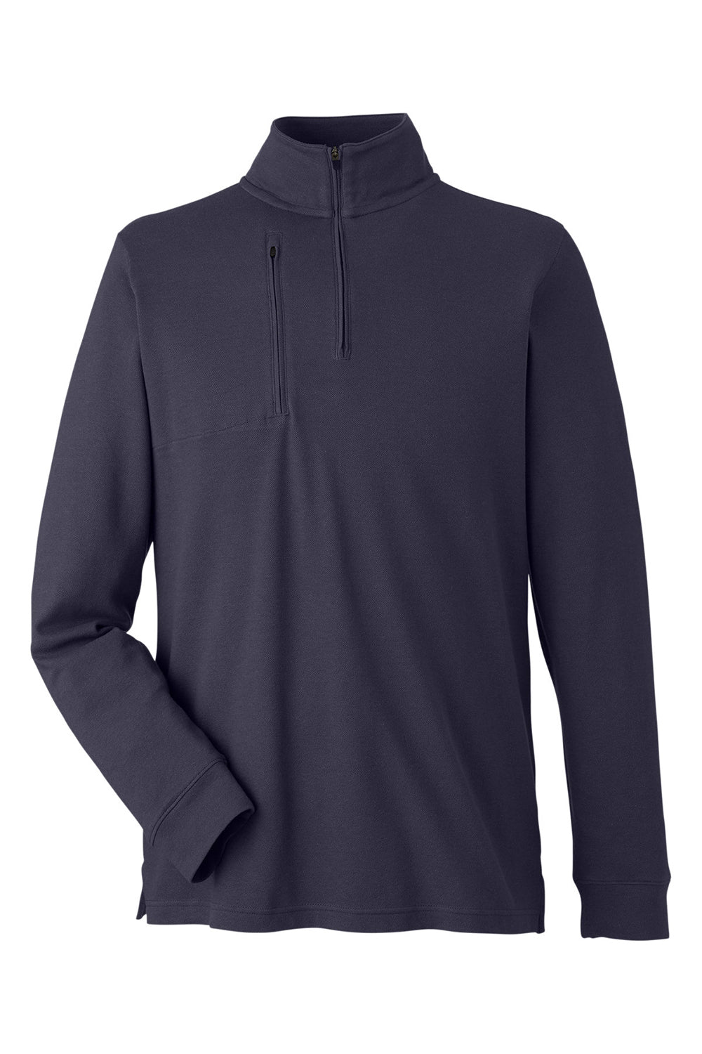 Devon & Jones DG400 Mens New Classics Performance Moisture Wicking 1/4 Zip Sweatshirt Navy Blue Flat Front