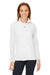 Devon & Jones DG400W Womens New Classics Performance Moisture Wicking 1/4 Zip Sweatshirt White Model Front