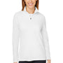 Devon & Jones Womens New Classics Performance Moisture Wicking 1/4 Zip Sweatshirt - White