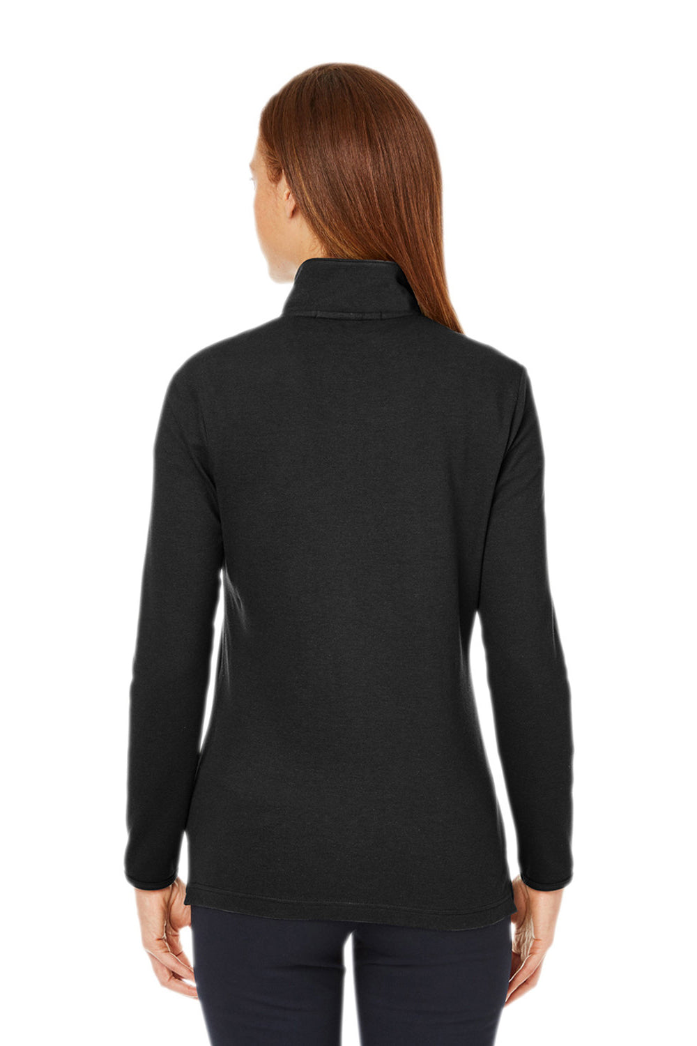 Devon & Jones DG400W Womens New Classics Performance Moisture Wicking 1/4 Zip Sweatshirt Black Model Back