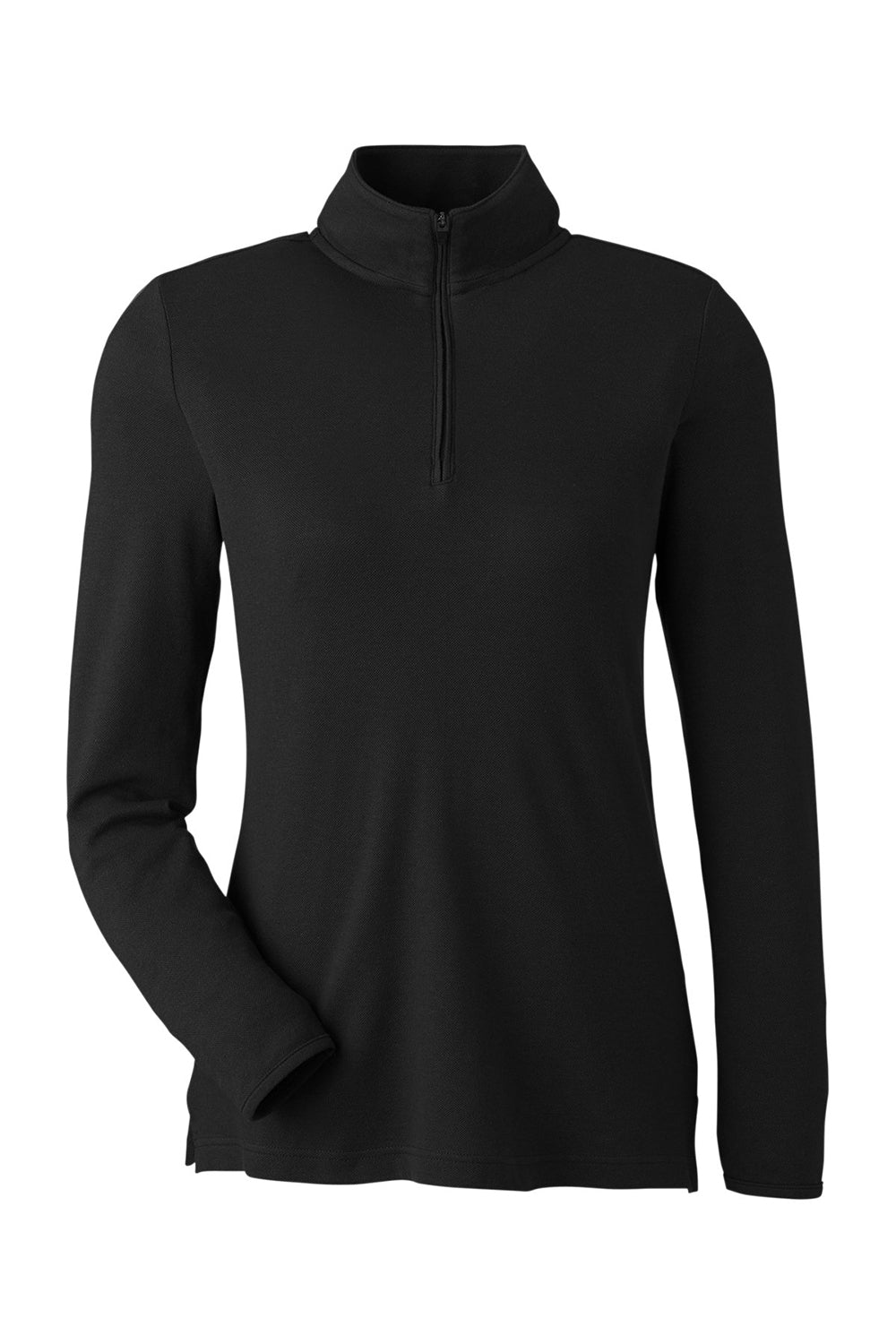 Devon & Jones DG400W Womens New Classics Performance Moisture Wicking 1/4 Zip Sweatshirt Black Flat Front