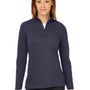 Devon & Jones Womens New Classics Performance Moisture Wicking 1/4 Zip Sweatshirt - Navy Blue