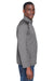 Devon & Jones DG420 Mens Compass Stretch Tech Moisture Wicking Full Zip Sweatshirt Heather Dark Grey Model Side