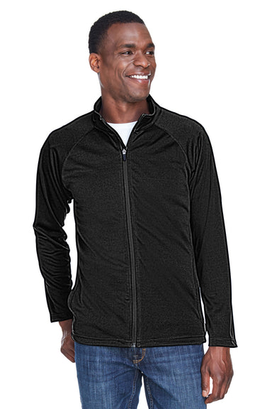 Devon & Jones DG420 Mens Compass Stretch Tech Moisture Wicking Full Zip Sweatshirt Black Model Front