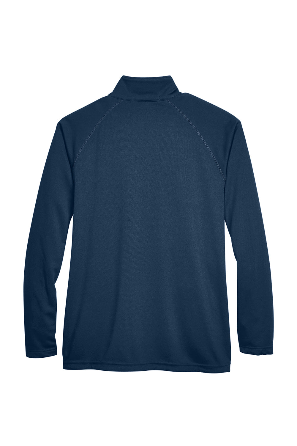 Devon & Jones DG420 Mens Compass Stretch Tech Moisture Wicking Full Zip Sweatshirt Heather Navy Blue Flat Back