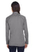 Devon & Jones DG420W Womens Compass Stretch Tech Moisture Wicking Full Zip Sweatshirt Heather Dark Grey Model Back