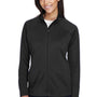 Devon & Jones Womens Compass Stretch Tech Moisture Wicking Full Zip Sweatshirt - Black