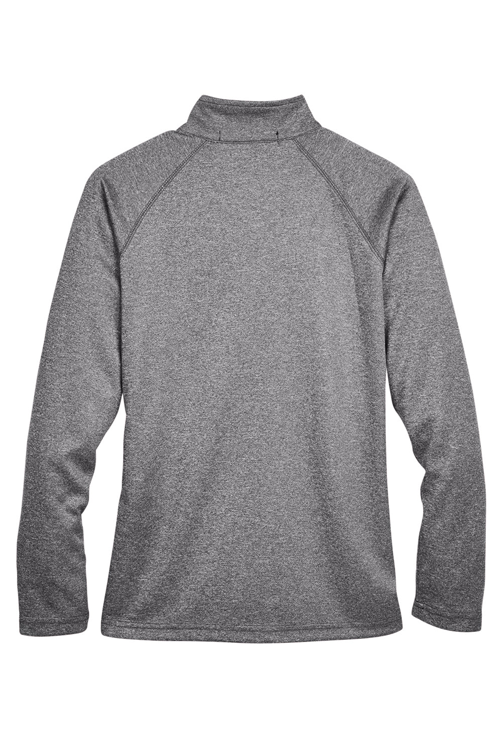 Devon & Jones DG420W Womens Compass Stretch Tech Moisture Wicking Full Zip Sweatshirt Heather Dark Grey Flat Back