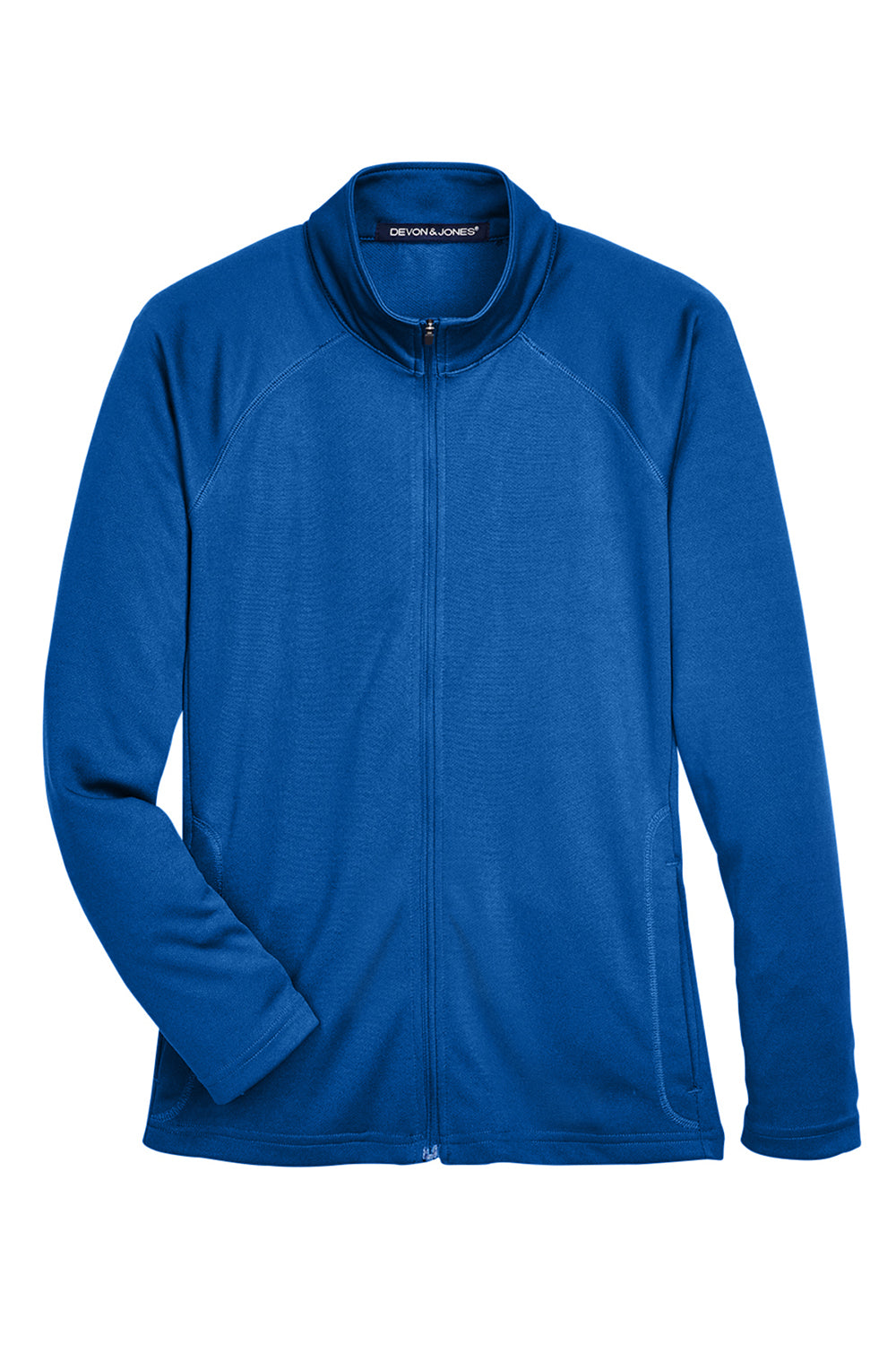 Devon & Jones DG420W Womens Compass Stretch Tech Moisture Wicking Full Zip Sweatshirt True Royal Blue Flat Front