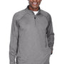 Devon & Jones Mens Compass Stretch Tech Moisture Wicking 1/4 Zip Sweatshirt - Heather Dark Grey