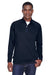 Devon & Jones DG440 Mens Compass Stretch Tech Moisture Wicking 1/4 Zip Sweatshirt Navy Blue Model Front